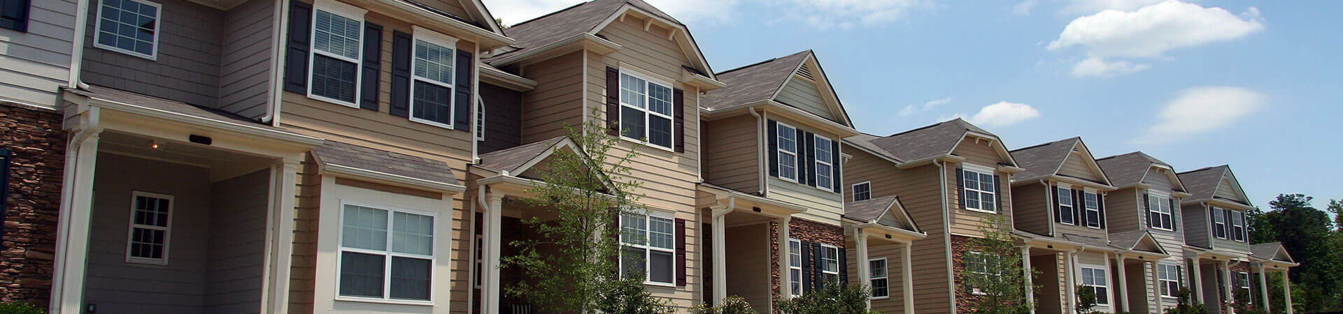 Scenic aerial view of high-end suburban plan development