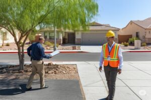 a city inspector and a maintenance officer working in Bullhead City neighborhood