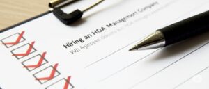 checklist for hiring HOA management company on paper