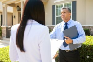hoa management employees visiting dallas community for inspection and punch list