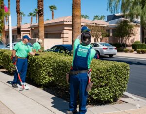 maintenance officers working on operations in a neighborhood
