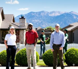 HOA board and vendors working together in the neighborhood