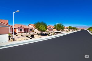 well-maintained houses in a desert neighborhood