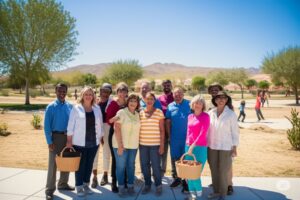 group photo of HOA volunteers at a Pahrump community park